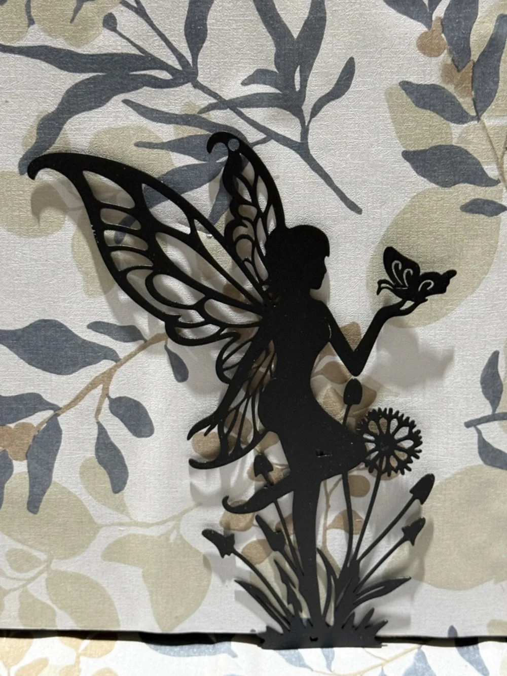 Black Fairy Silhouette Metal Wall Art - Decorative Home Wall Decor